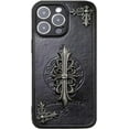 thumbnail image 1 of LANFENG iPhone Pro Max Case Gothic Leather Soft PU Style iPhone Case  Cross Style, 1 of 7