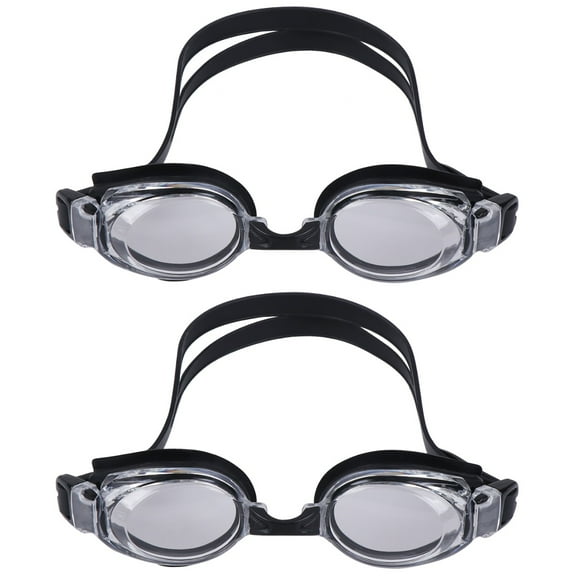 LANG Black Anti-Fog Swimming Sport Goggles 2-Pack