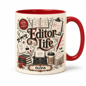LANG ECOMMERCE Ceramic Coffee Mug Editor Life Red Pencil Design for Desk Coffee Editor Appreciation Gift