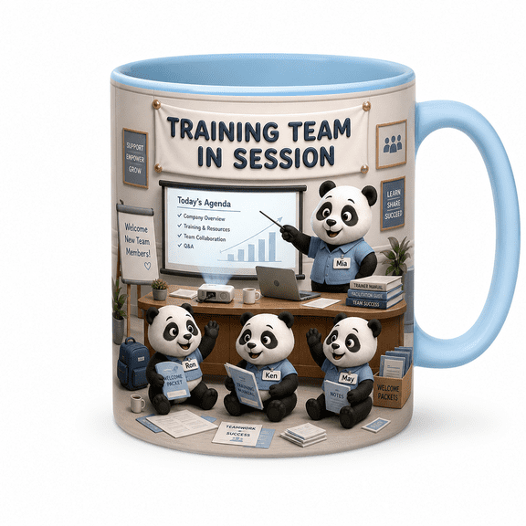 LANG ECOMMERCE Coffee Mug Personalized Training Panda Team for Office Training, Corporate Trainer Gift