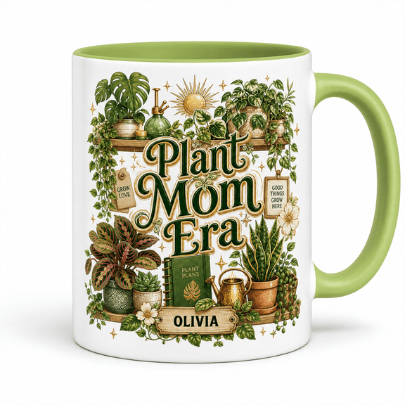LANG ECOMMERCE Coffee Mug Plant Mom Houseplant Shelf Design for Coffee and Tea Gift for Plant Lovers