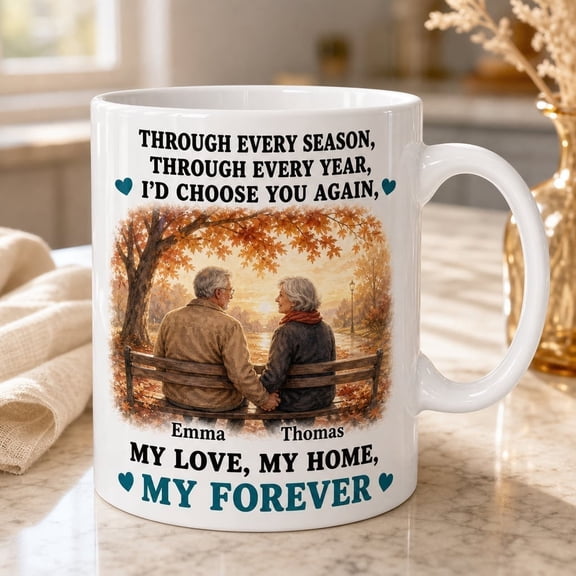 LANG ECOMMERCE Custom Name Mug Romantic Couple Theme Ceramic Coffee Cup Anniversary Gift