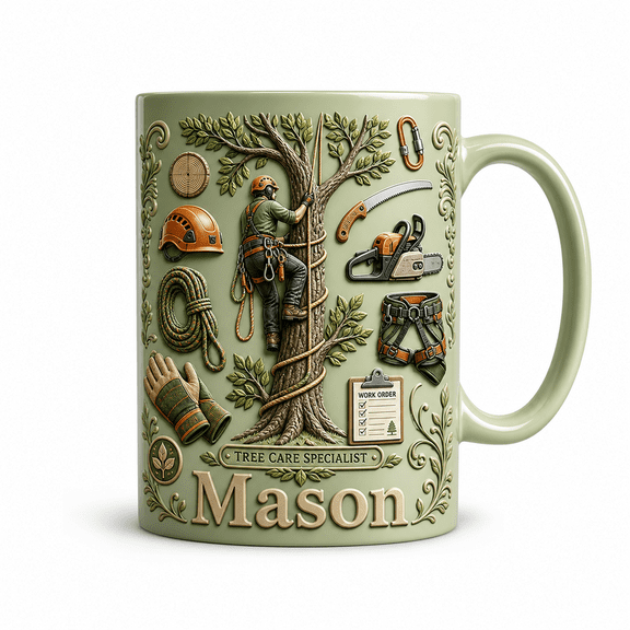 LANG ECOMMERCE Personalized Mug Gift, Arborist Tree Climbing Coffee Cup for Tree Care Specialist