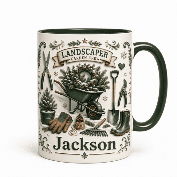 LANG ECOMMERCE Personalized Mug Gift, Landscaper Garden Crew Coffee Mug for Work Breaks and Gardener Gifts