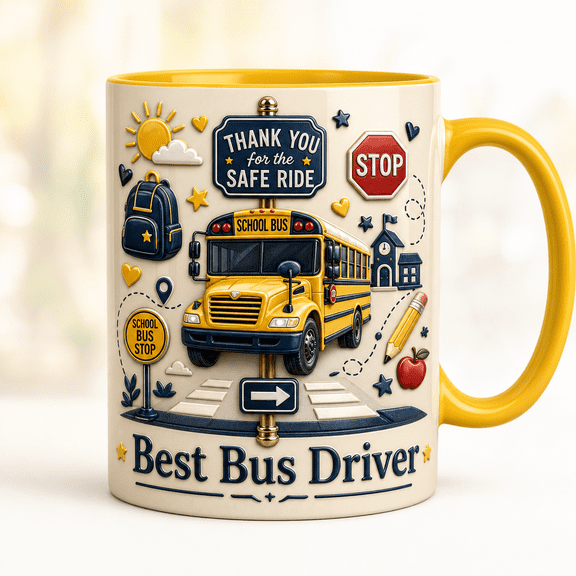 LANG ECOMMERCE Personalized Mug Gift, School Bus Driver Thank You Design for Coffee Breaks, Driver Appreciation