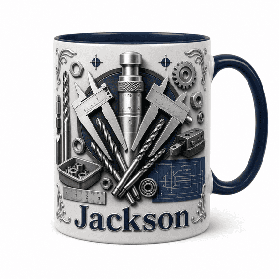 LANG ECOMMERCE Personalized Mug Gift, Toolmaker Precision Tools Coffee Mug for Workshop Breaks, Machinist