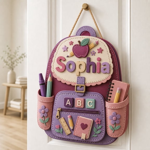 LANG ECOMMERCE Personalized Name Sign Custom Wood Door Wall Decor Classroom Nursery Back to School