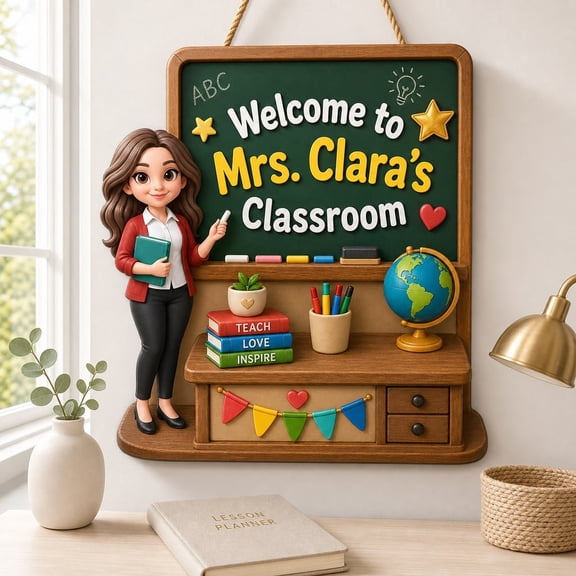 LANG ECOMMERCE Personalized Wood Sign Welcome To Classroom Green Board Classroom Decor Teacher