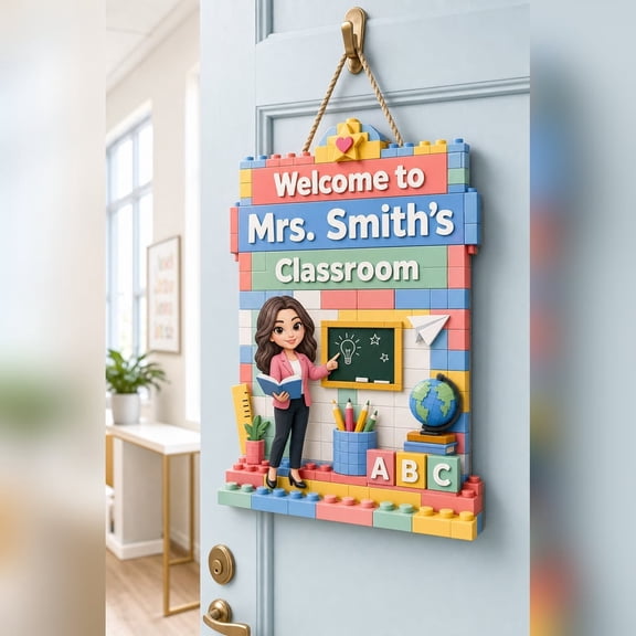 LANG ECOMMERCE Personalized Wood Sign Welcome To Classroom Wood Wall Decor Teacher Back To School
