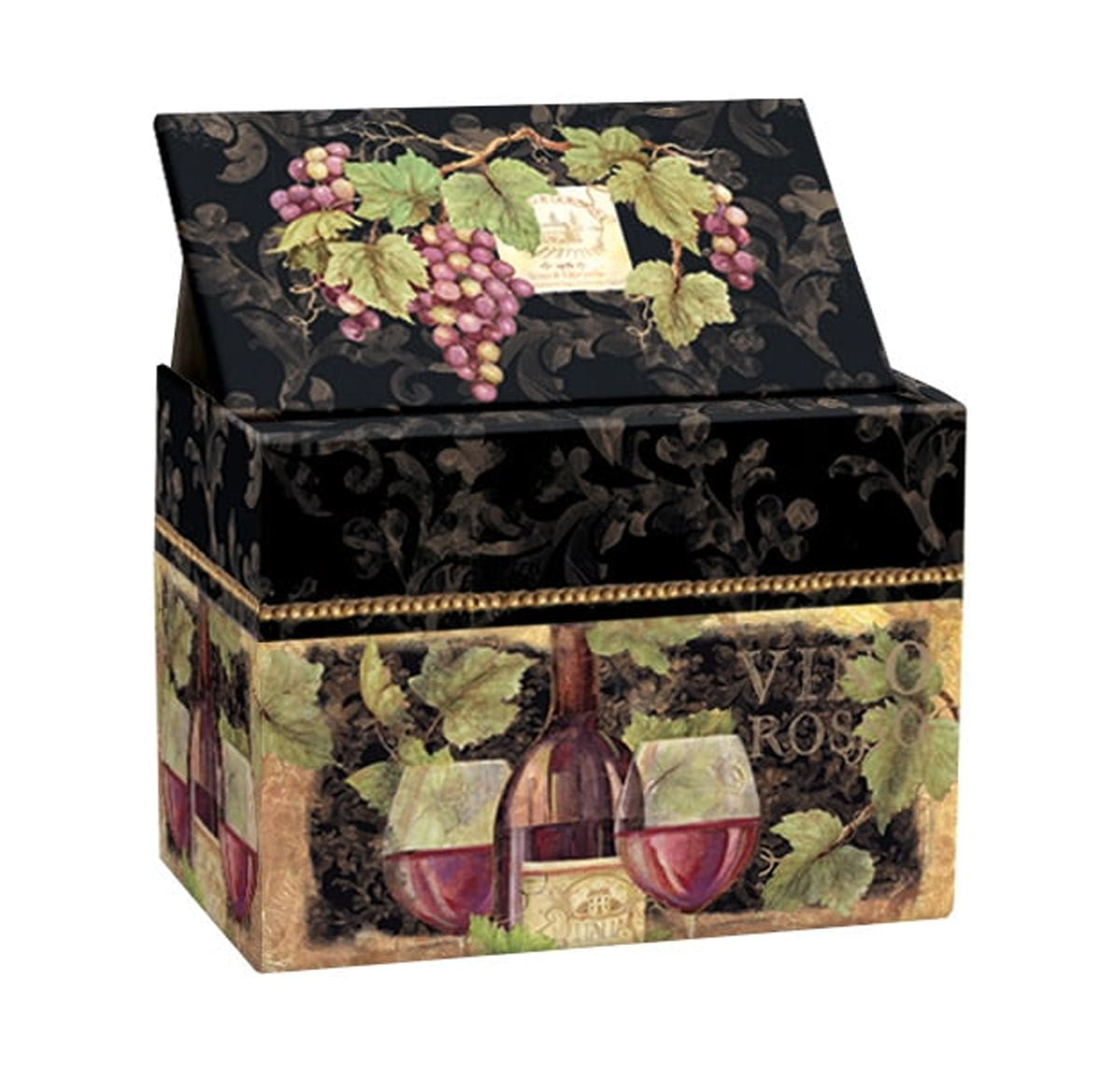 LANG GILDED WINE RECIPE CARD BOX