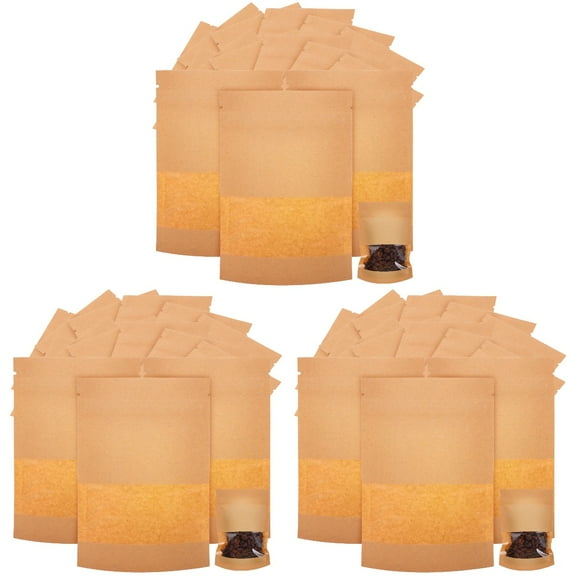 LANGERIY 300 Pcs Resealable Packaging Airtight Bags Pouch Food Storage Bags with Clear Window