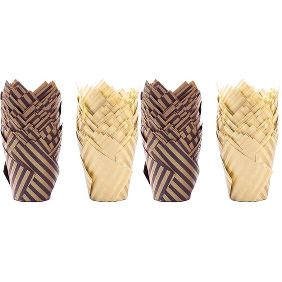 LANGERIY 400 Pcs Cake Baking Cups Tulip Cupcake Liner Paper Cupcake Liners Muffin Cake Liners for Baking