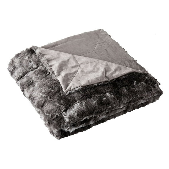 LANGRIA Faux Fur Fleece Blanket Throw, 60" x 80"