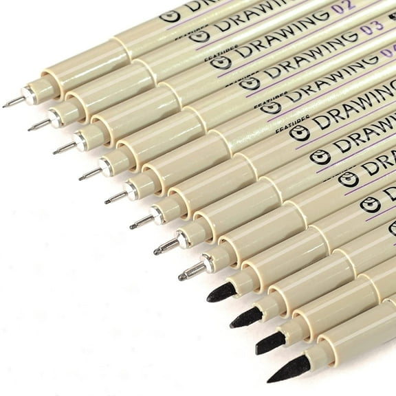 LANGSONGHONG 12pcs Micro Fineliner Drawing Art Pens, Journaling Sketch Outline Manga