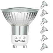 LANGSONGHONG 6PCS 120V 50W GU10+C Plug-in Type Light Bulb Dimmable Warm White 2800K Bulb for Candle Warmer