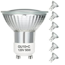 LANGSONGHONG 6PCS 120V 50W GU10 C Plug-in Type Light Bulb Dimmable Warm White 2800K Bulb for Candle Warmer
