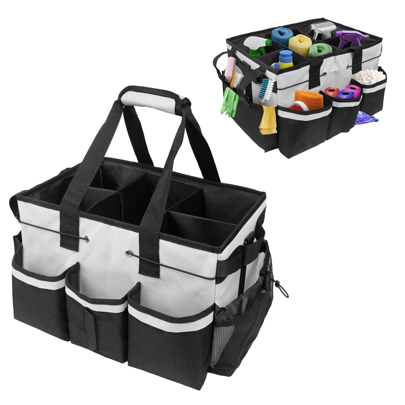 LANGSONGHONG Large Cleaning Caddy Bag, with Multi Pockets, for Car Accessories, Cleaners, Under Sink and Housekeeper