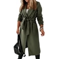 thumbnail image 1 of LANGWYQU Autumn Winter Long Sleeve Women Lapel Solid Jacket Open Front Coat, 1 of 5
