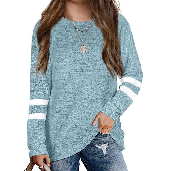 LANGWYQU Long Sleeve Kids Striped Simple Children Girls Tops Sweatshirt