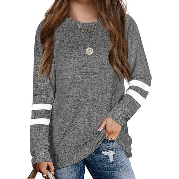 LANGWYQU Long Sleeve Kids Striped Simple Children Girls Tops Sweatshirt