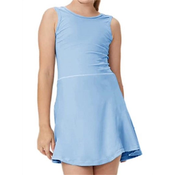LANGWYQU Sleeveless Kids Girls Sport Yoga Dress Sets Children Dress & Shorts