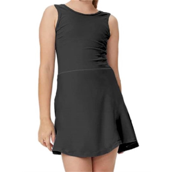 LANGWYQU Sleeveless Kids Girls Sport Yoga Dress Sets Children Dress & Shorts