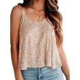 thumbnail image 1 of LANGWYQU Sleeveless Sequins Patchwork Women Casual Fashion Camisole Tank Tops, 1 of 5