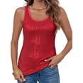 thumbnail image 1 of LANGWYQU Sleeveless Women Slim Fit Scoop Neck Sequins Tank Tops Camisole, 1 of 5