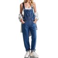 thumbnail image 1 of LANGWYQU Women Sleeveless Denim Jumpsuit Casual Jeans Long Bib Pants, 1 of 4