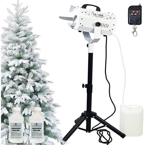 LANGXUN 1500W Snow Maker - Manual & Wireless Remote Control, Large Snow Output For Indoor/Outdoor Use, Adjustable Flake Size, Ideal For Christmas, Weddings & Parties