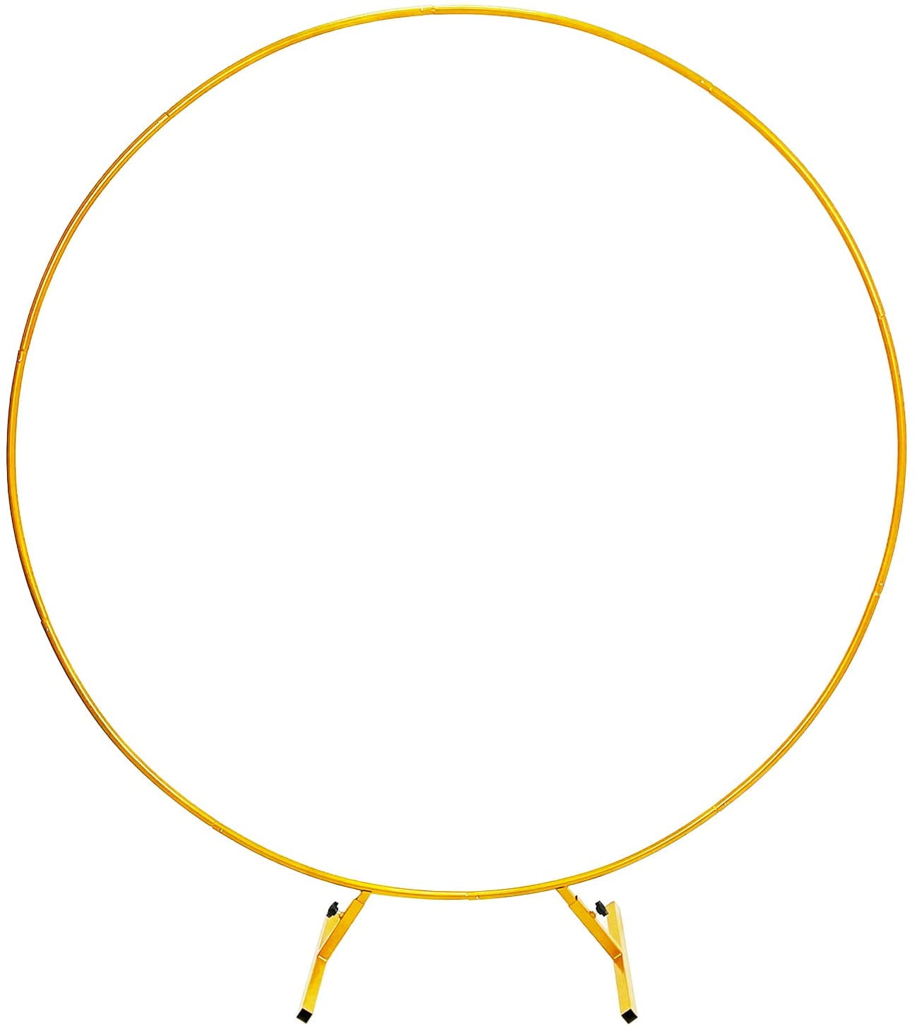 LANGXUN 6ft (1.9m) Large Size Golden Metal Round Balloon Arch kit Decoration, for Birthday Decoration, Wedding Decoration and Photo Background Decoration