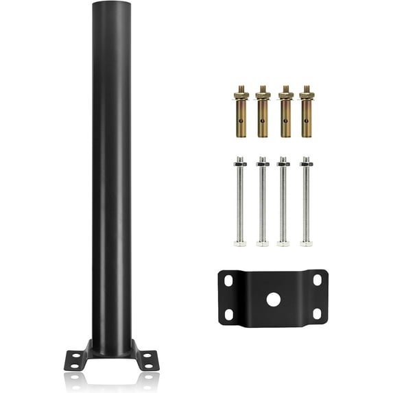 LANGY Light Mounting Bracket, 20" Light Pole Mount, Solar Lighting Mounting Bracket Extension Pole Kit Wall Black Metal Pipes Barn Lights Outdoor Arm for Parking Lot Light,Wall Mounted Tire,Post Tree
