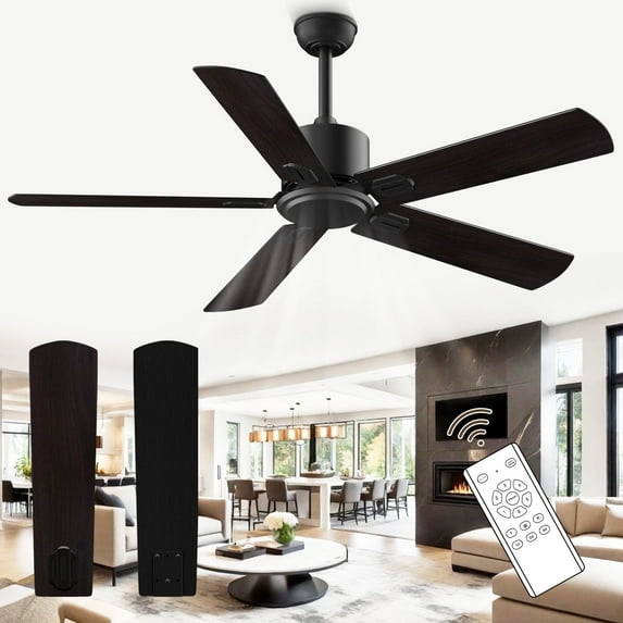 LANHAI 52 inch Modern Downrod Mount Bedroom Ceiling Fan