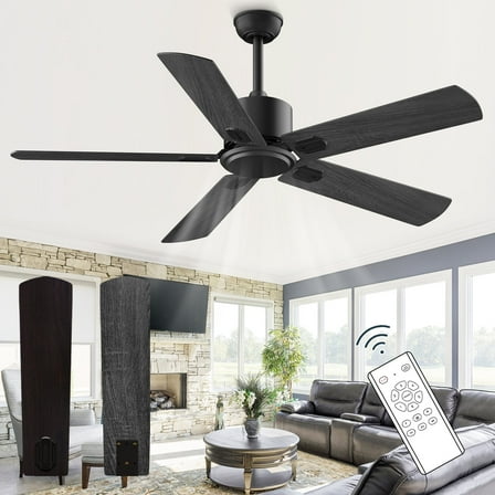 LANHAI XAUJX 52” Ceiling Fan with Remote Control, 6 Speeds, Reversible DC Motor, Indoor/Outdoor