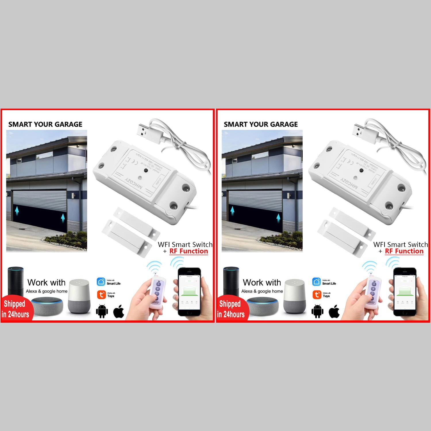 LANHSM Convenient EasytoUse Smart WiFi Garage Gate Door Opener