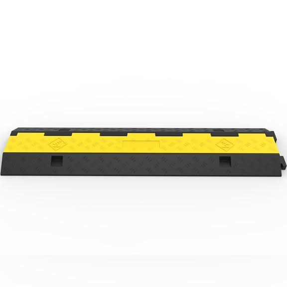 LANKANG 3 Pack 2 Channel Rubber Cable Protector Ramp 11000 LBS Load Floor Driveway Cord Hose Protective Speed Bump Cover