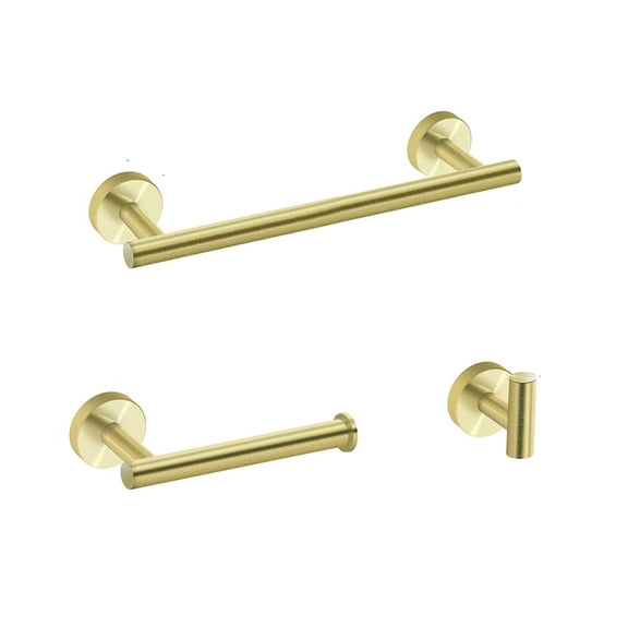 LANKANG 3 Pieces Bathroom Hardware Accessory Set Includes Towel Bar Tissue Holder Robe Hook Rust Resistant Hidden Screw Wall Mount Decor Kit for Washroom