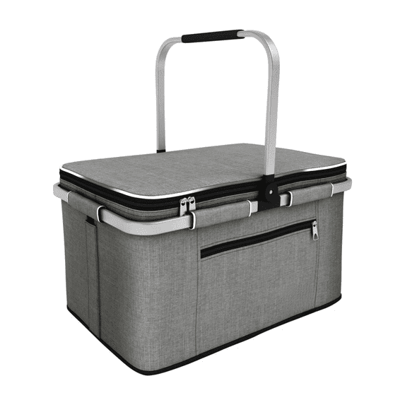LANKANG 35L 2-Layer Foldable Picnic Basket Waterproof Insulated Cooler ...