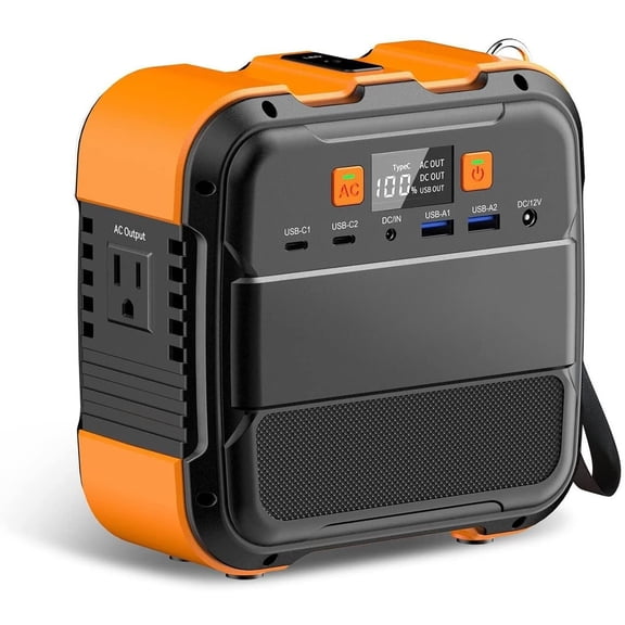 LANKANG 98Wh Portable Solar Generator 120W AC Multi Port LED SOS Flashlight Three Recharge Modes Lightweight Emergency Power Station For Camping RV Travel Device Charging