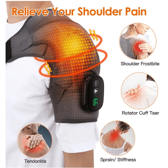 LANKANG Heated Shoulder Massager 3 Heat Levels & 3 Vibration ...