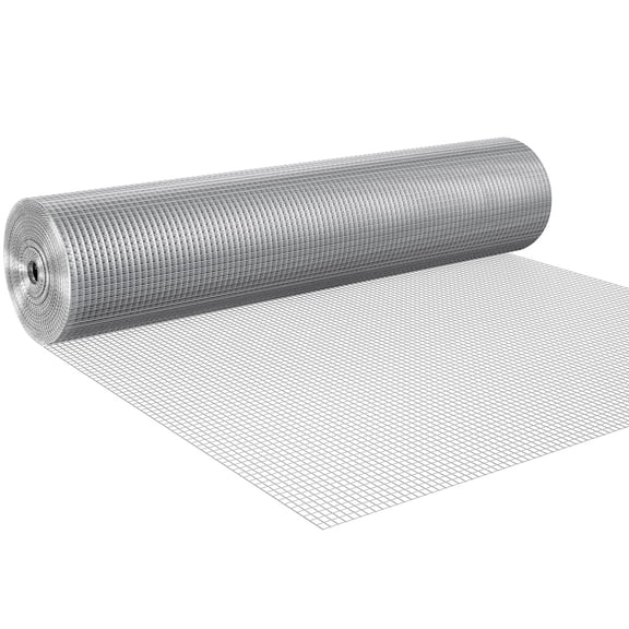 LANKANG Hot Dipped Galvanized Welded Hardware Cloth Roll Heavy Duty Steel Wire Mesh for Chicken Rabbit Cages Garden Small Rodent Barrier Silver