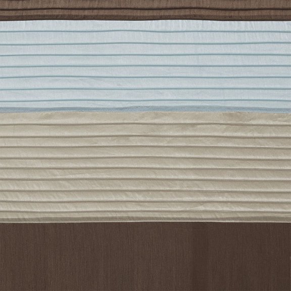 LANKANG Light Sheen Color Block Shower Curtain with Pieced Pintuck Textured Design OEKO-TEX Certified Machine Washable Bathroom Decor