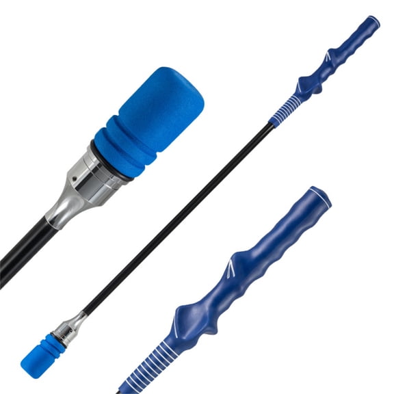 LANKANG Portable Golf Swing Training Stick Audio Click Feedback Wrist Timing Correction Non Slip Contoured Grip Lightweight Practice Aid Blue For All Skill Levels