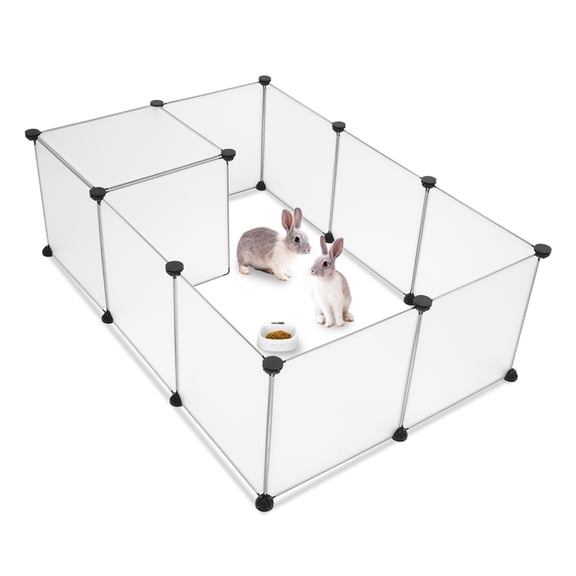 LANKANG Portable Plastic Pet Playpen Expandable Yard Fence DIY Enclosure for Puppy Rabbit Hamster Guinea Pig Small Animals