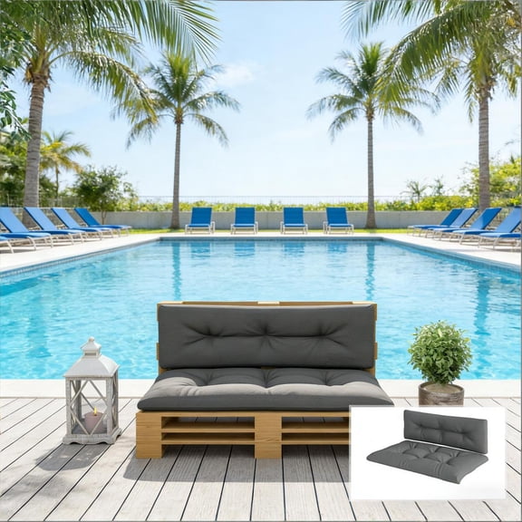 LANKANG Two Piece All Season Tufted Padding Replacement Cushions For Backyard Balcony Pallet Furniture