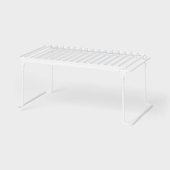 LANKANG White Expandable Collapsible Wire Cabinet Storage Shelf