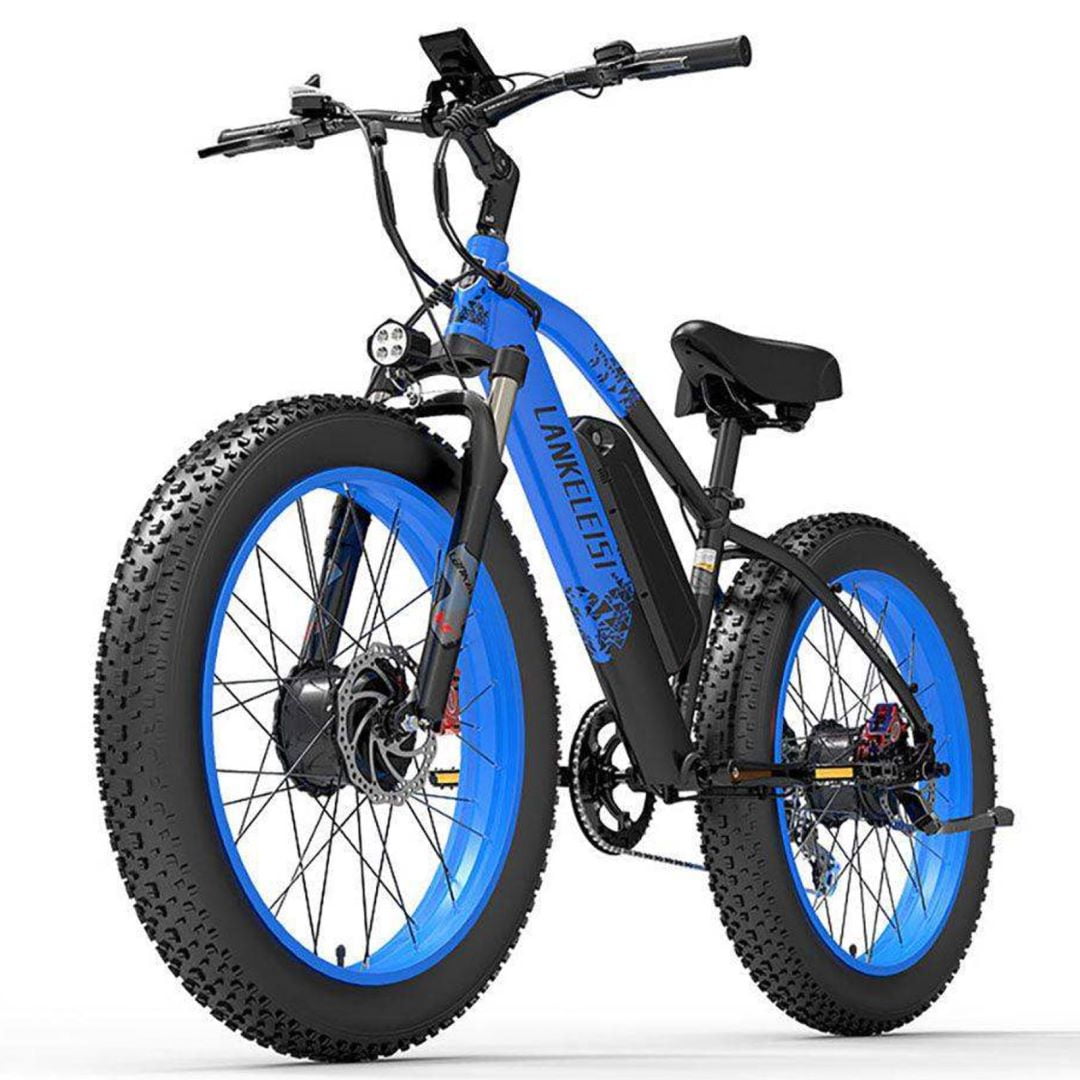 LANKELEISI 26 Waterproof Electric Bike Adults 1000W Dual Motor 48V 20Ah Fat Tire MG740 Plus Blue Walmart