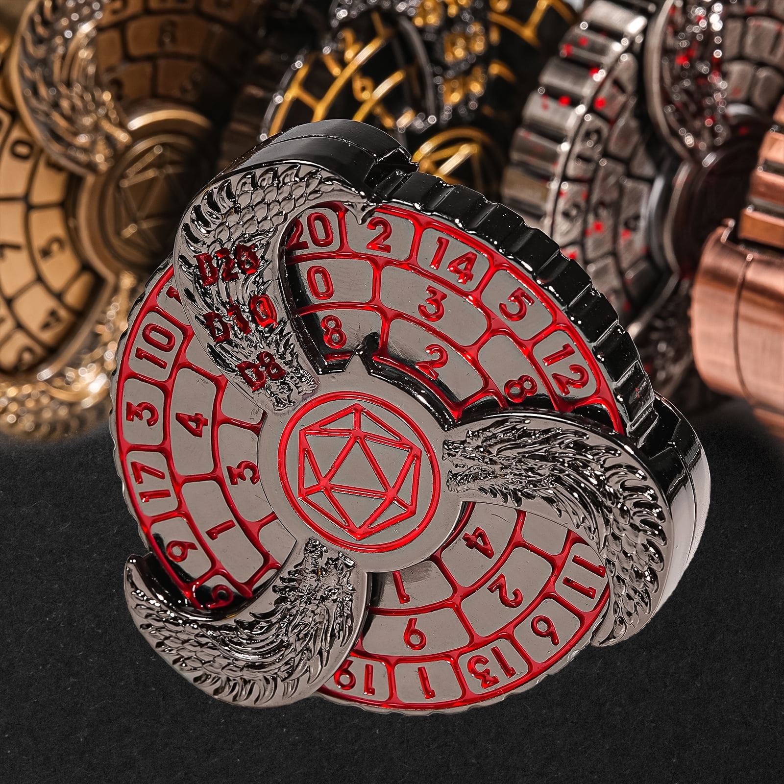 7 In 1 Dnd Metal Dice Set Polyhedral Métal Spinner