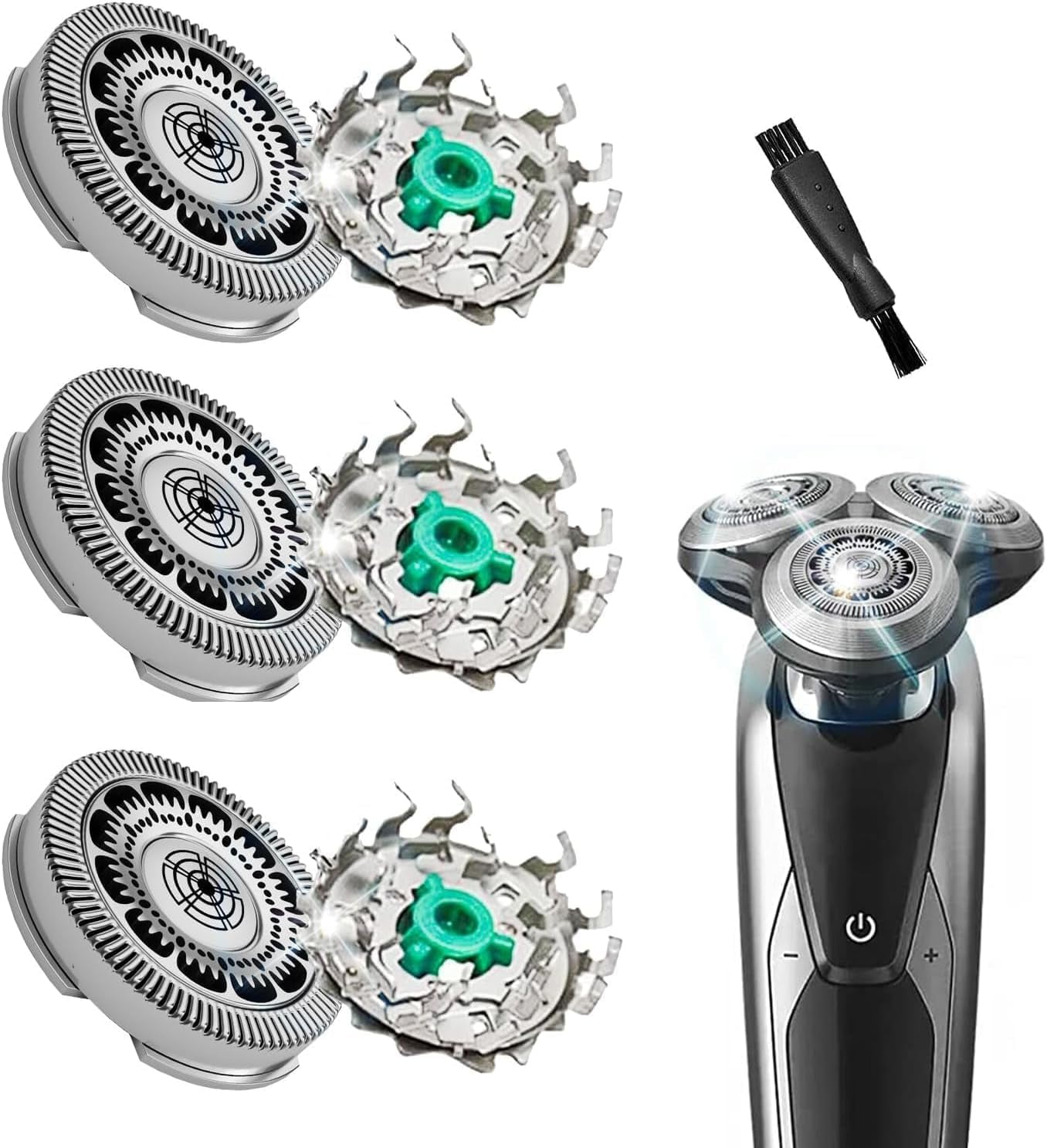 LANL SH60 Replacement Heads Compatible with Philips Norelco 6000 Replacement Electric Shaving Head Razor Blades Series 6000 S6810, S6820, S6850, S6880/81,for Norelco 6000,Sh60 Replacement Heads