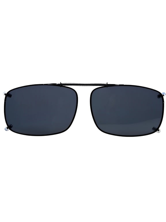 Polarized Clip On Sunglasses With Spring Draw Bar for Men,Anti-UV,10g, Metal, 57mm x 39mm, Grey